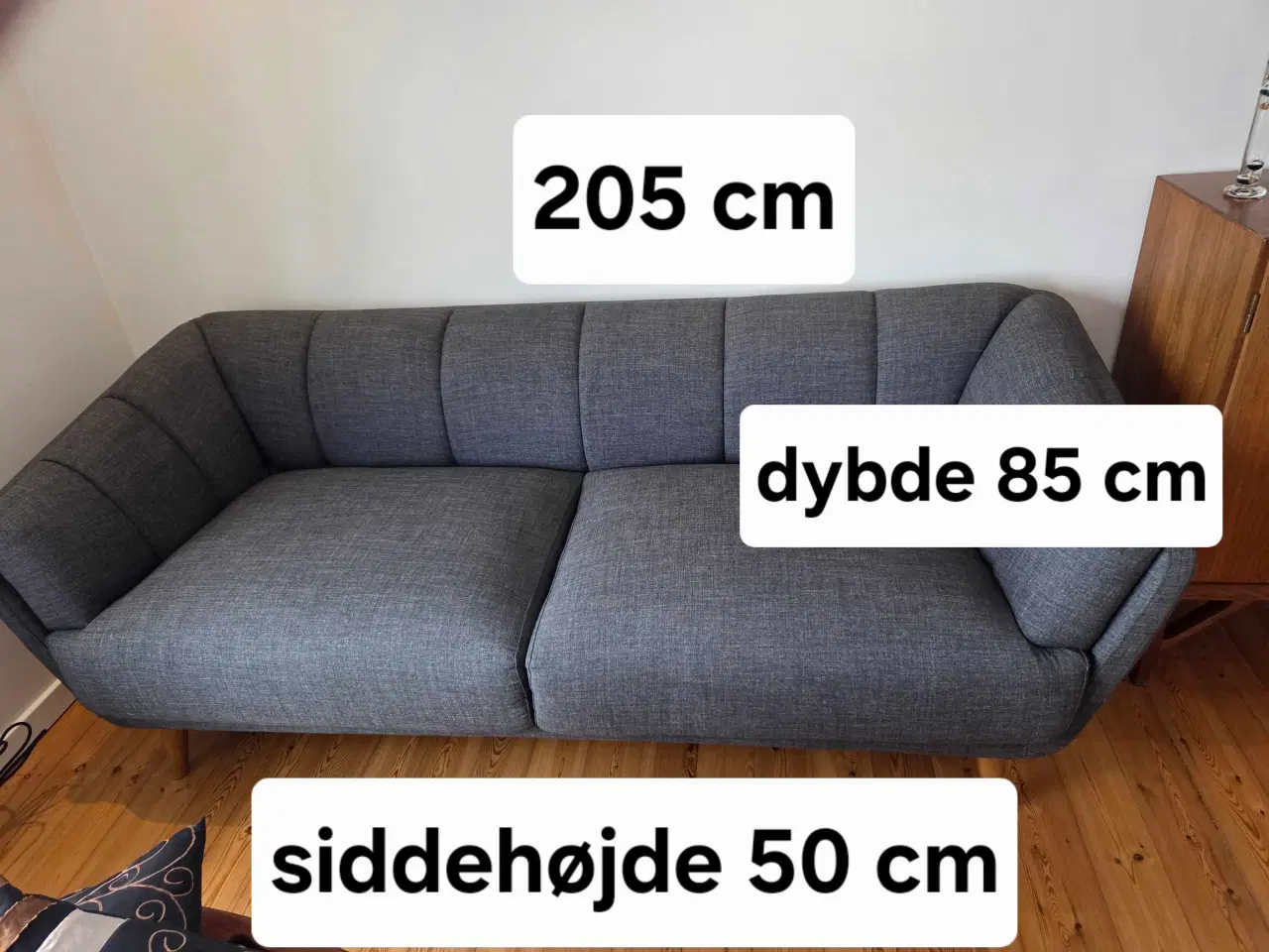 Billede 1 - Flot grå stof sofa