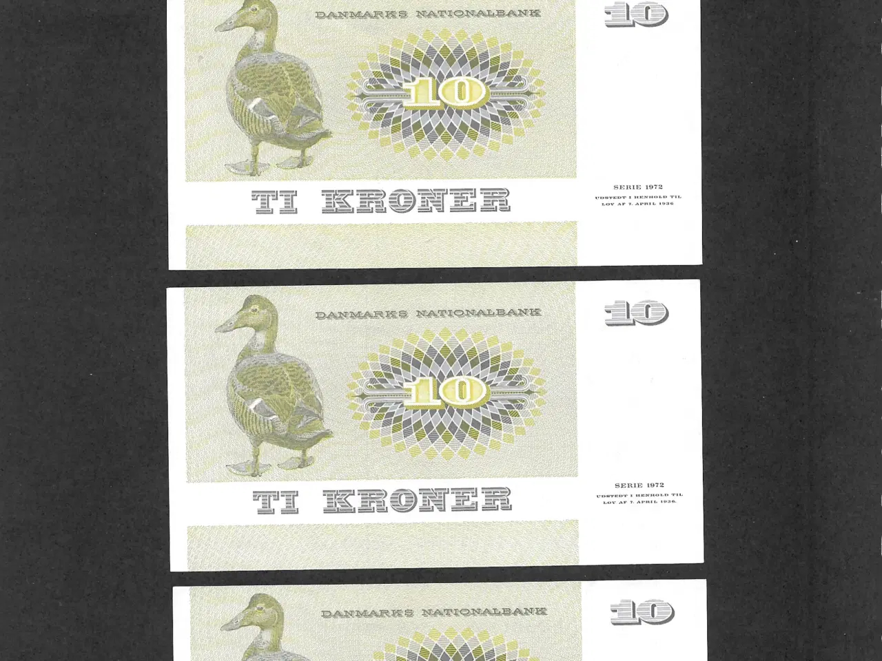 Billede 2 - 10 kr. sedler i samme serie kv. 0 nye