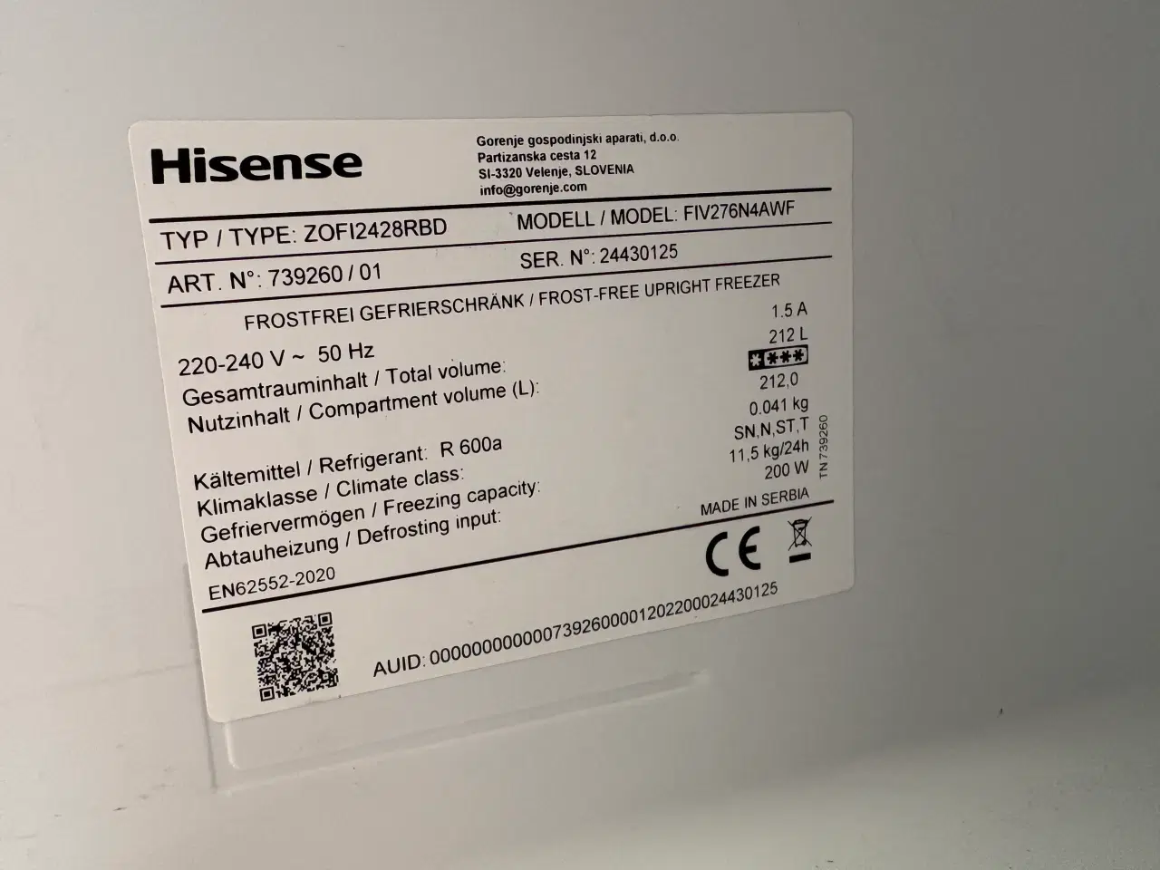 Billede 3 - Hisense integreret fryseskab