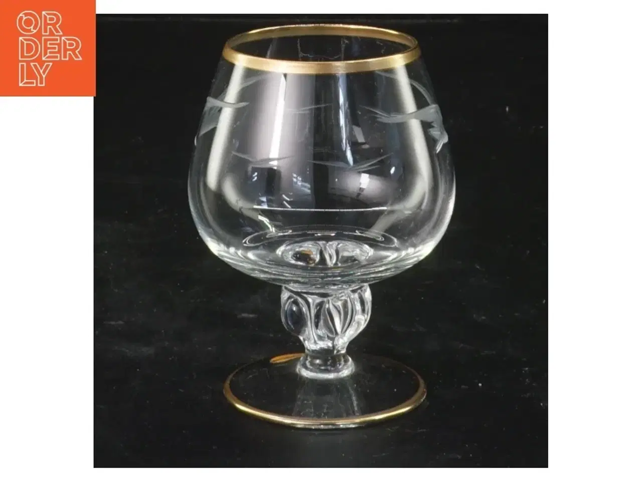 Billede 1 - Klar cocktailglas med guldkant frs Lyngby glas(str. 9x6 cm)