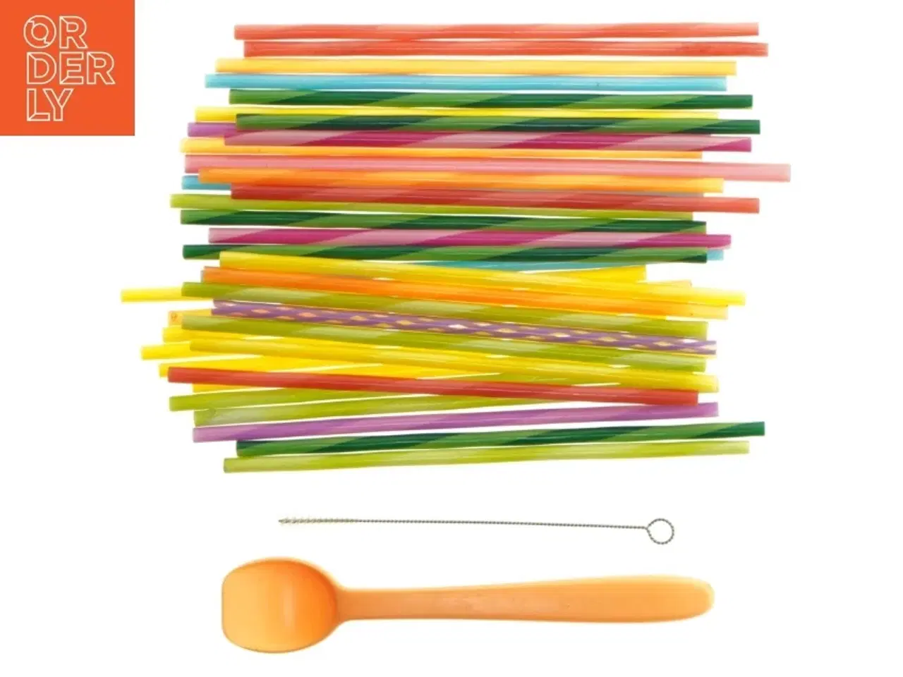 Billede 3 - Multifarvede plastik sugerør (str. 20 cm)