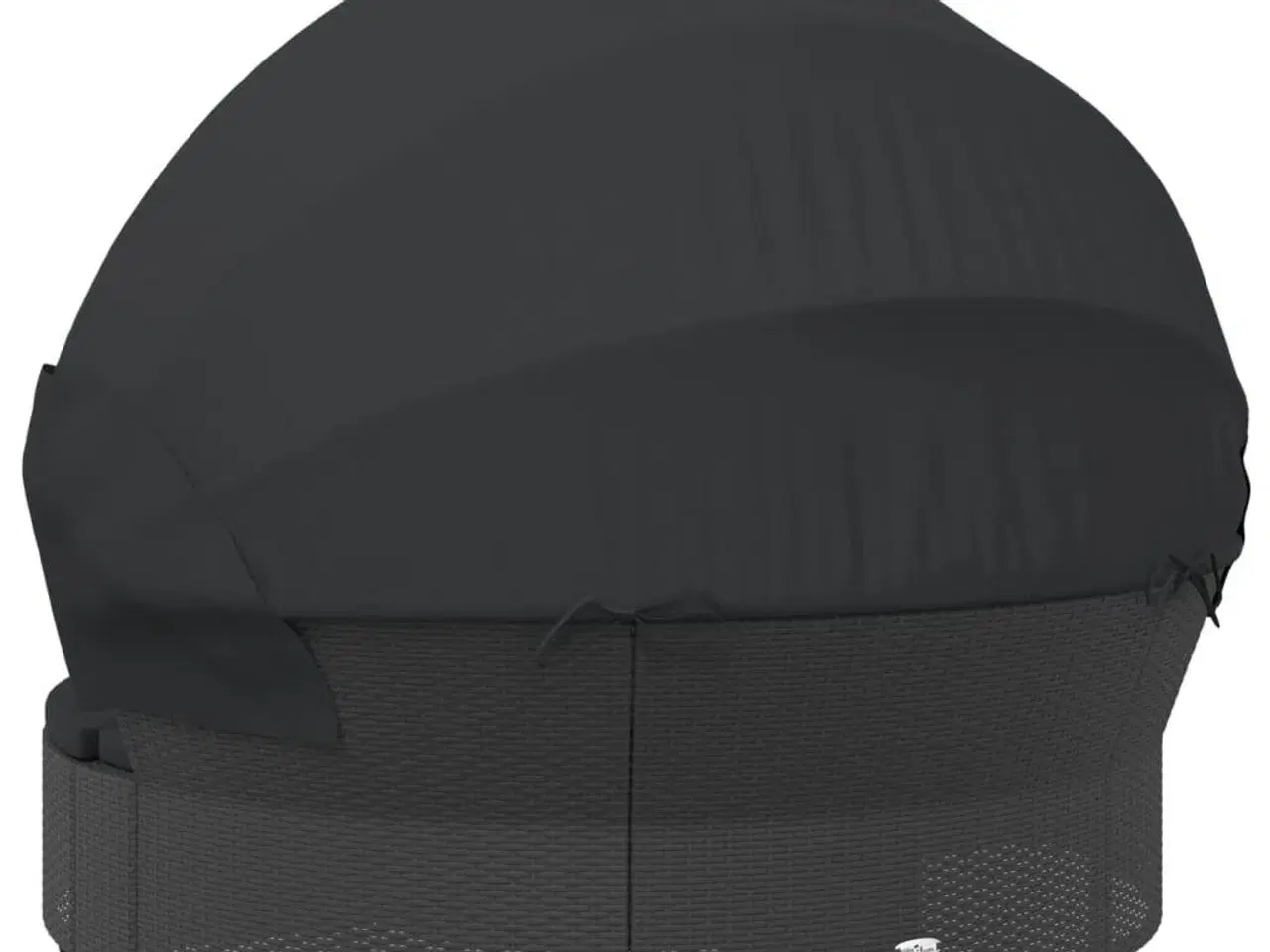 Billede 5 - Udendørs loungeseng med tag og hynder polyrattan sort