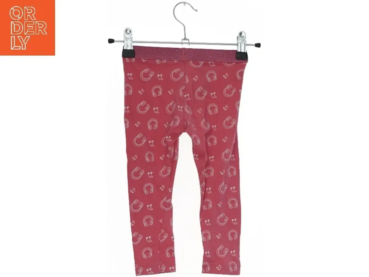 Billede 2 - Røde leggings med hovedtelefon-mønster fra Lupilu (str. 92)