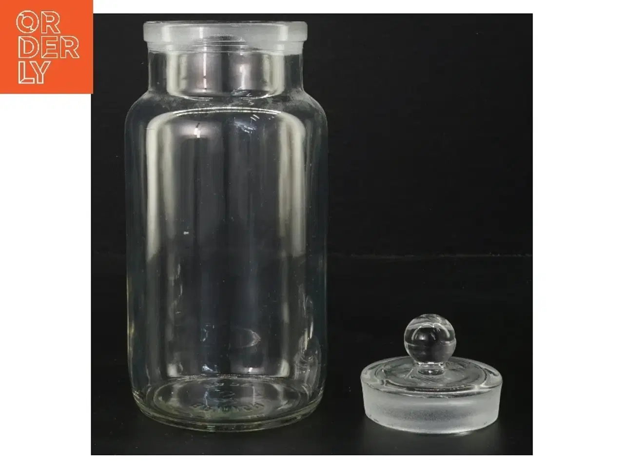 Billede 2 - Glasbeholder med låg (str. Ø 7,5 cm længde 17,5 cm)