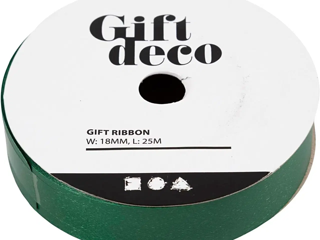 Billede 1 - Mat Grøn Gavebånd 18 mm - 25 m Rulle
