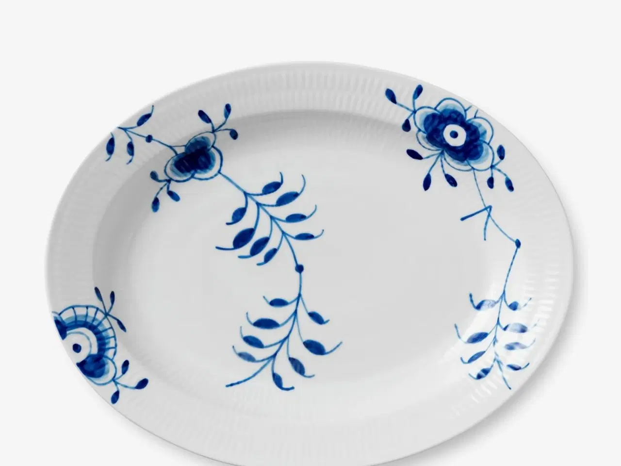 Billede 1 - Royal Copenhagen Riflet Blå Mega Fad, 36,5 cm. 