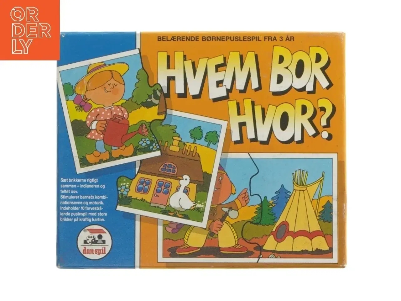 Billede 1 - Hvem Bor Hvor? Børnepuslespil fra Dan-Spil (str. 17x14 cm)