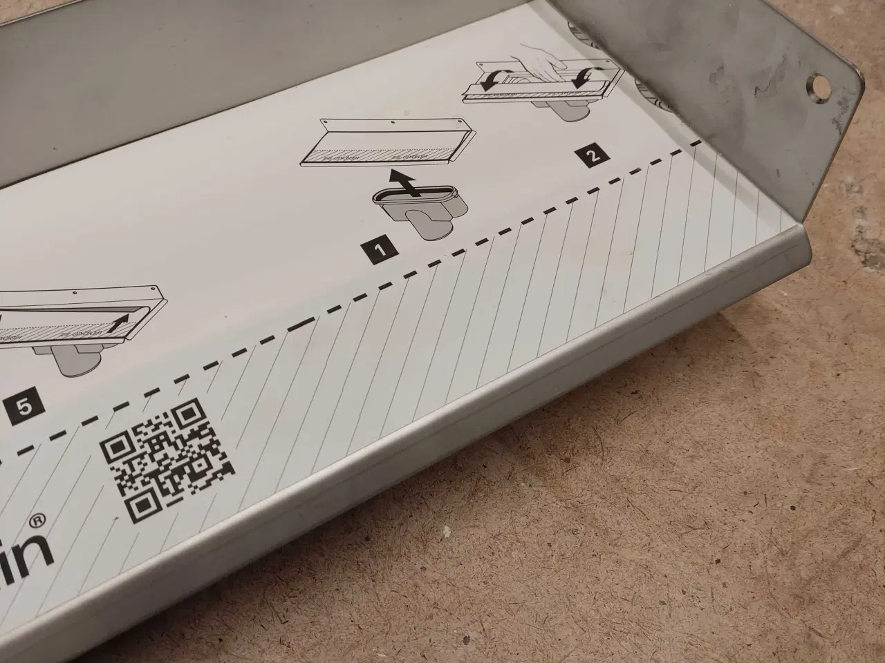 Billede 3 - Unidrain afløbsarmatur 800mm mod væg-højre.