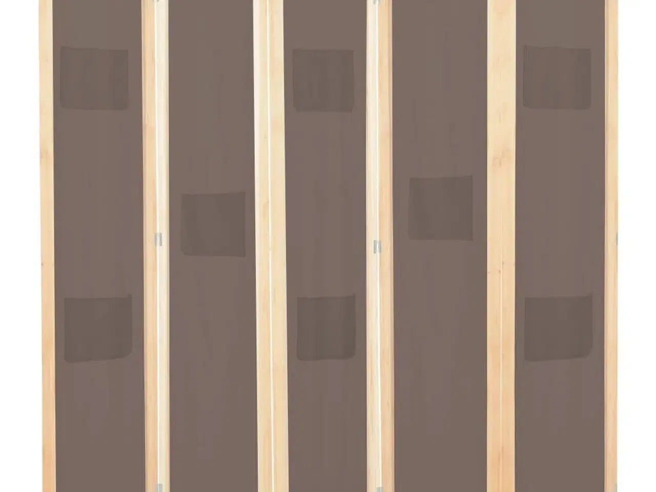 Billede 1 - 5-panels rumdeler 200 x 170 x 4 cm stof brun