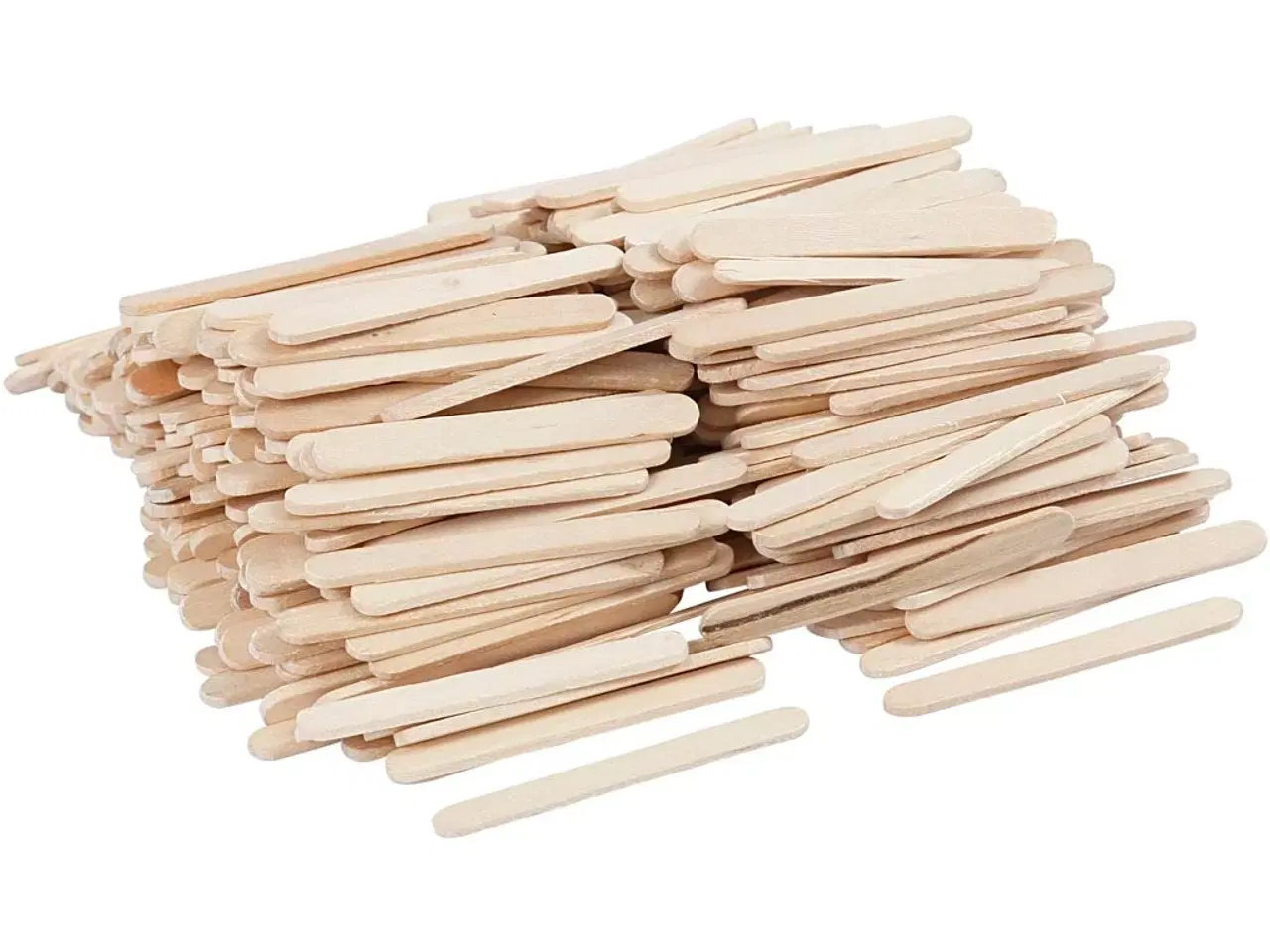 Billede 1 - Flade Ispinde i Naturtræ - 400 stk. til Kreative Projekter