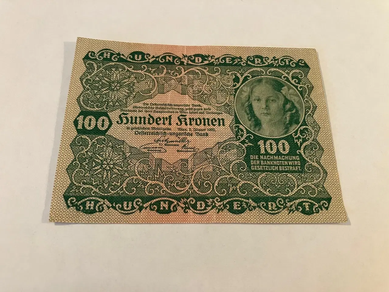 Billede 1 - 100 Kronen 1922 Østrig-Ungarn