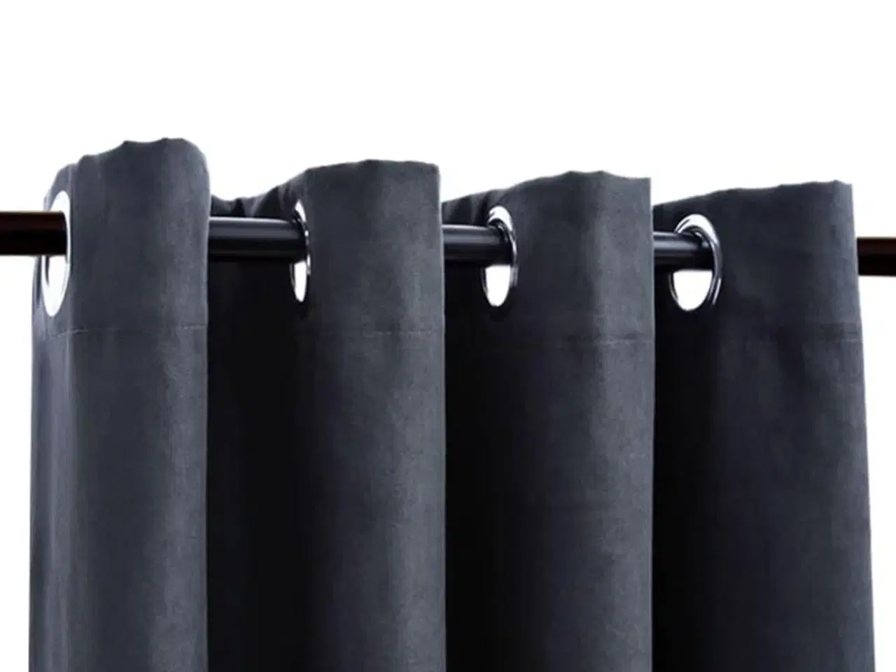 Billede 3 - Mørklægningsgardiner 2 stk. metalringe 140 x 175 cm antracitgrå