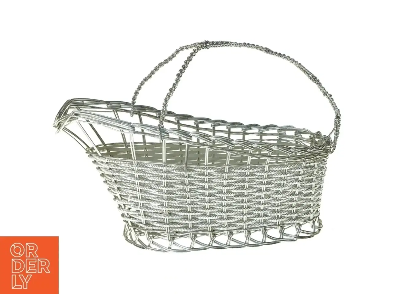 Billede 1 - Fil de fer Metal flet kurv Vinholder Kurv (str. 26 x 10 x 18 cm)
