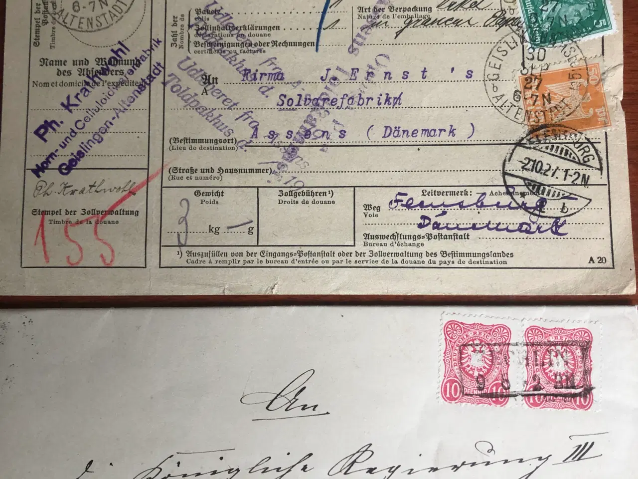 Billede 1 - Tyskland Adressekort/ pakkekort, breve