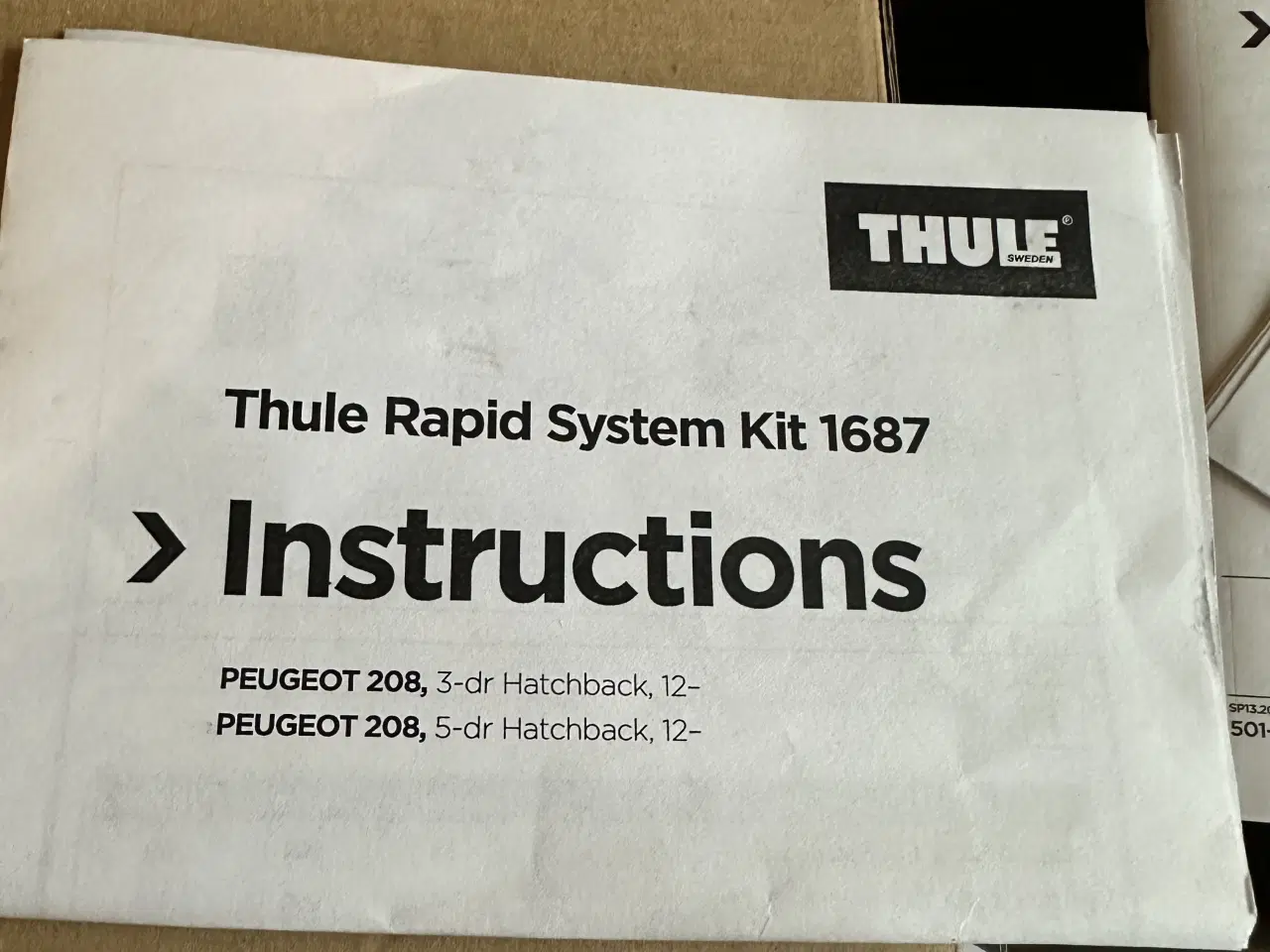 Billede 4 - Thule Rapid System 1687 monteringssæt til Peugeot