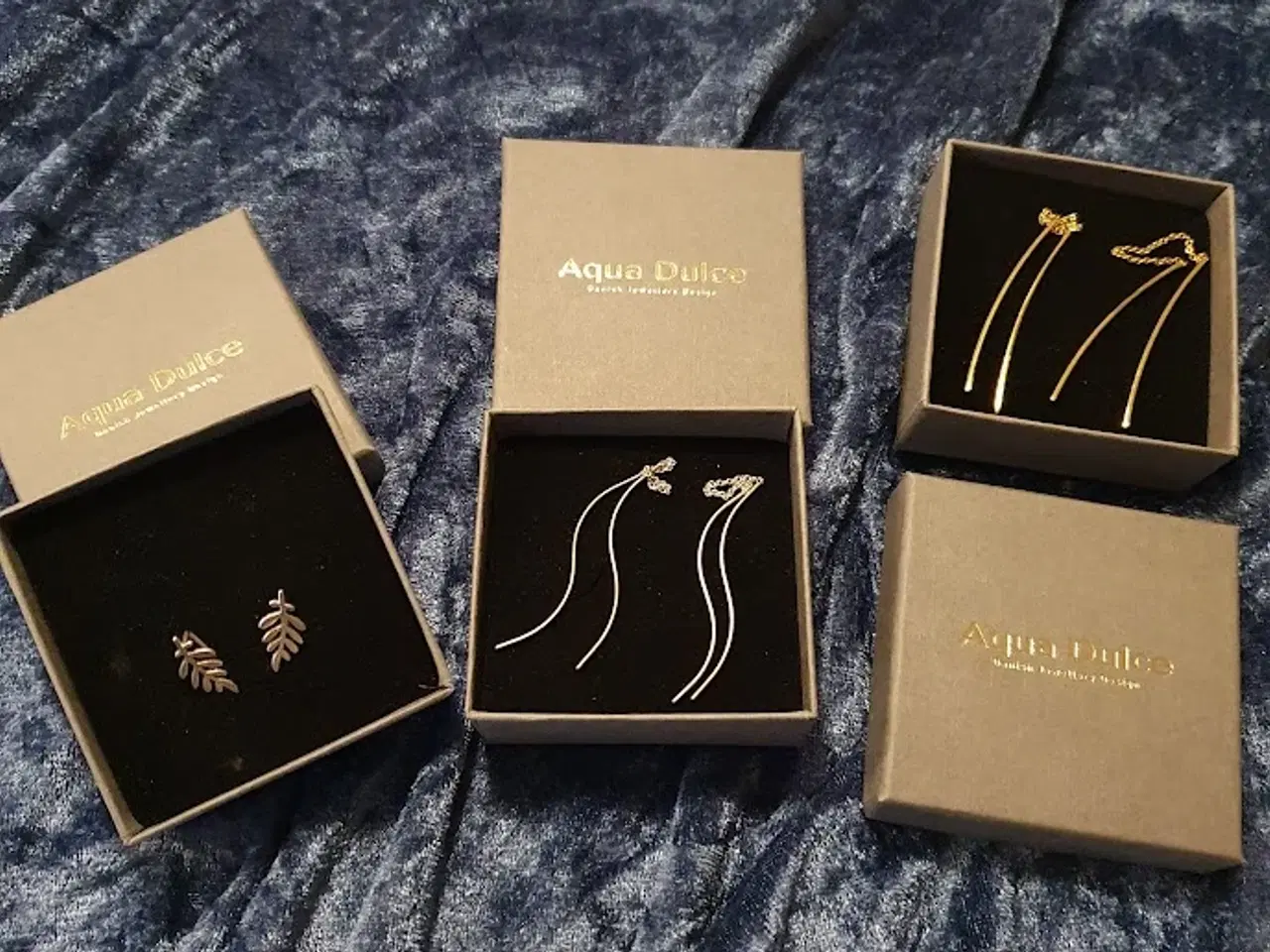 Billede 1 - Flotte øreringe - øretråde - Aqua Dulce