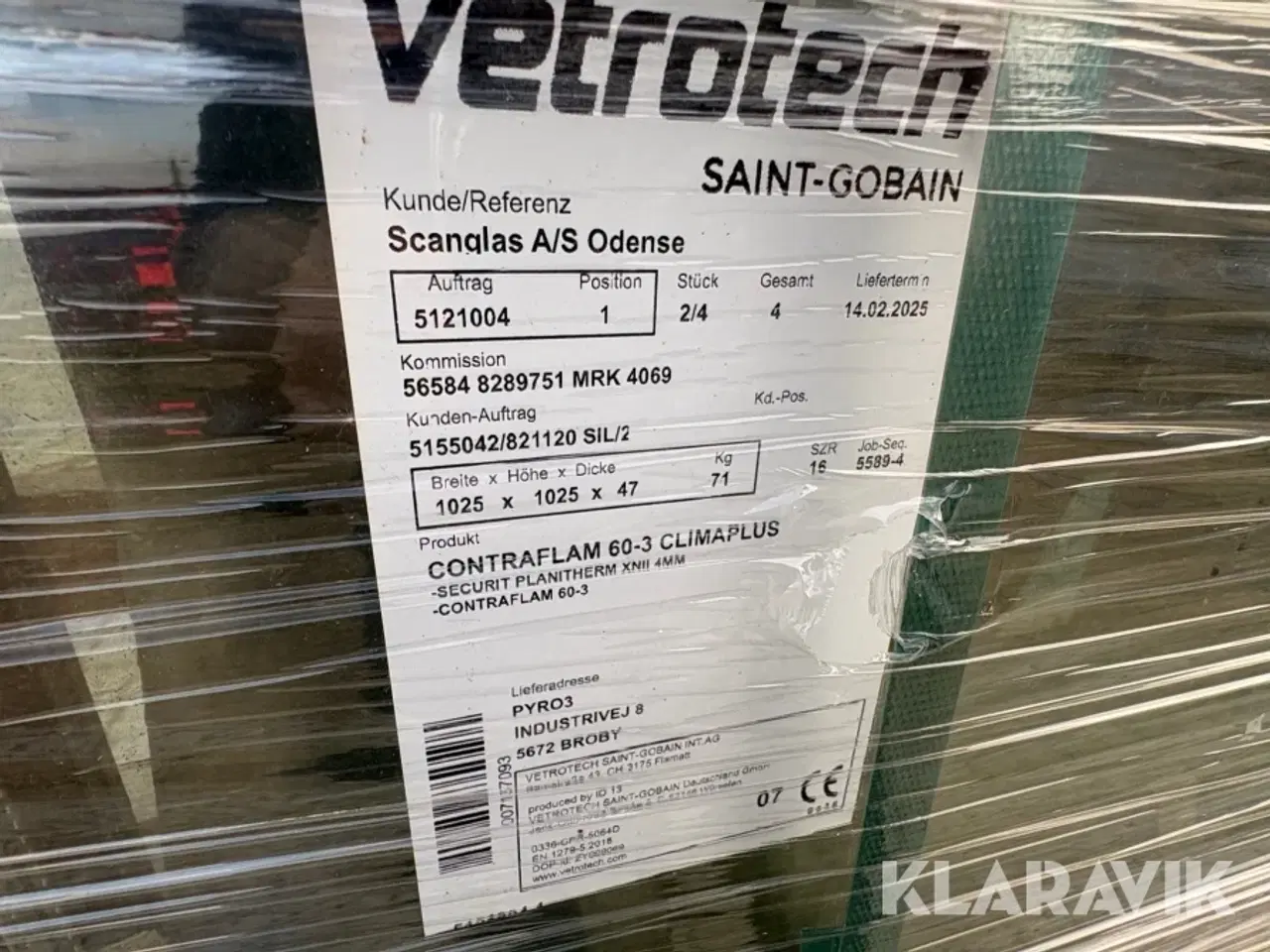 Billede 7 - Vinduer Vetrotech Contraflam 60-3 Climaplus 1025x1025x47mm - 4 styk