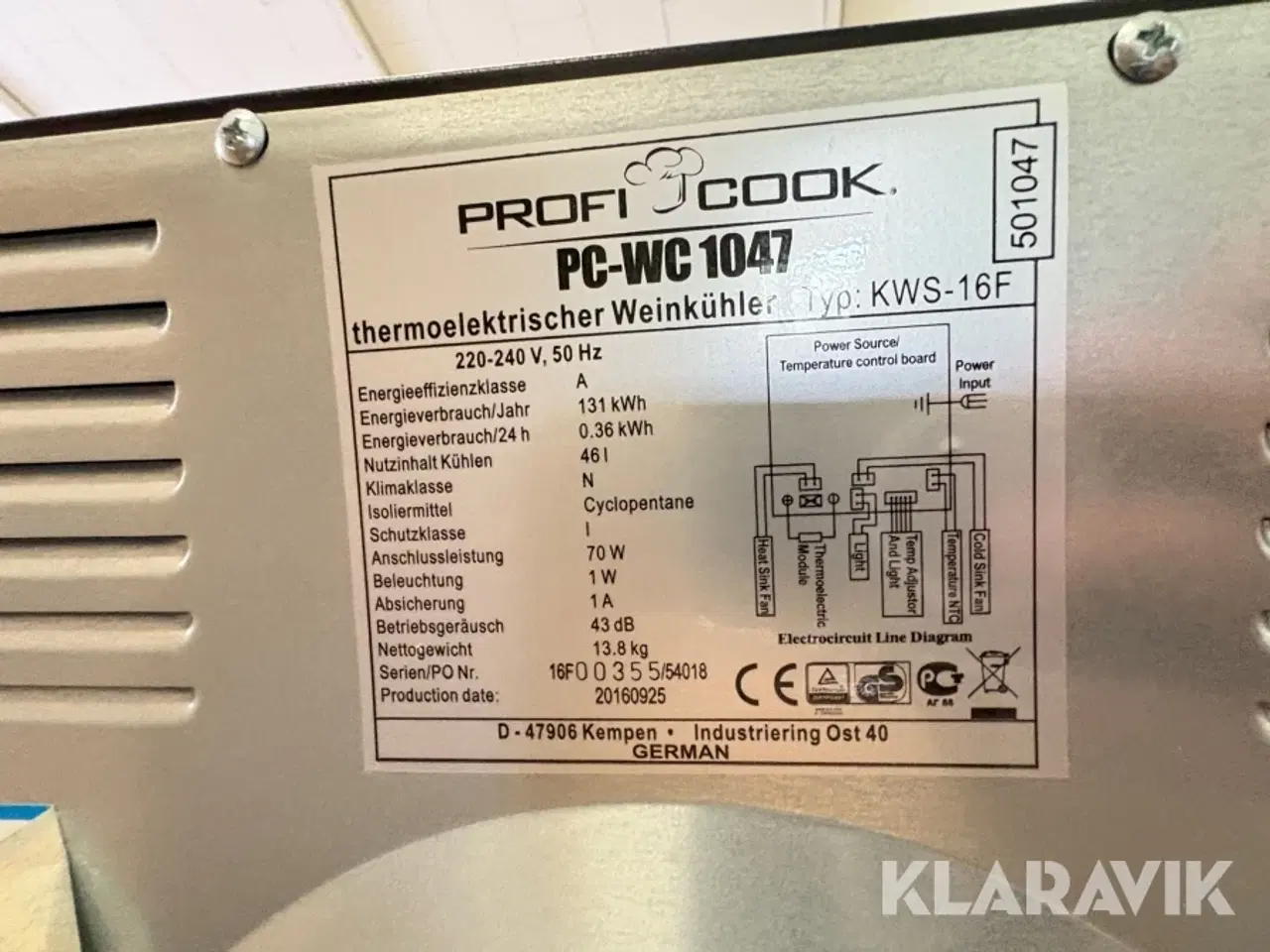 Billede 5 - Vinkøleskab Proficook PC-WC1047