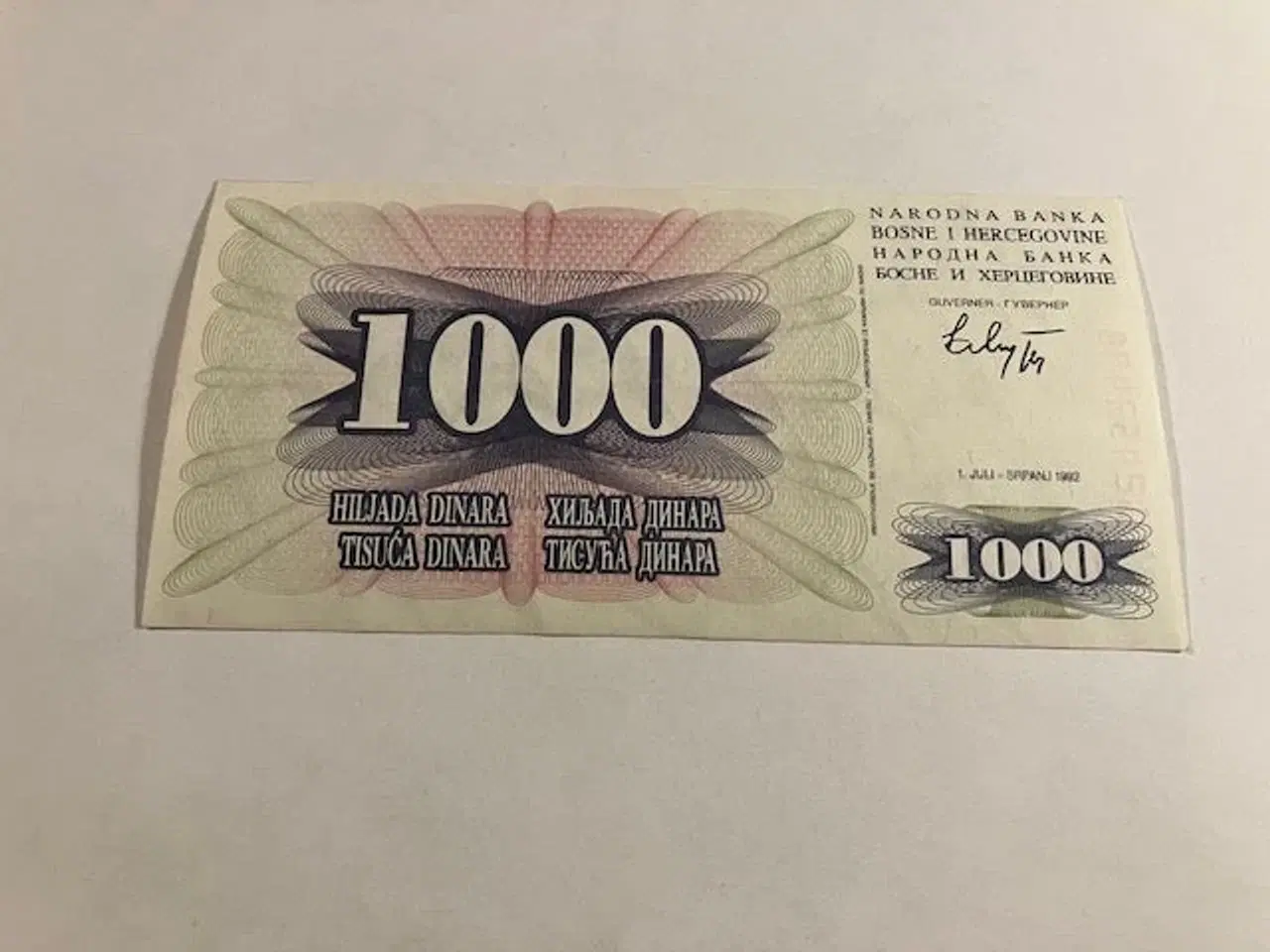 Billede 1 - 1000 Dinar Bosnien & Herzegovina 1992