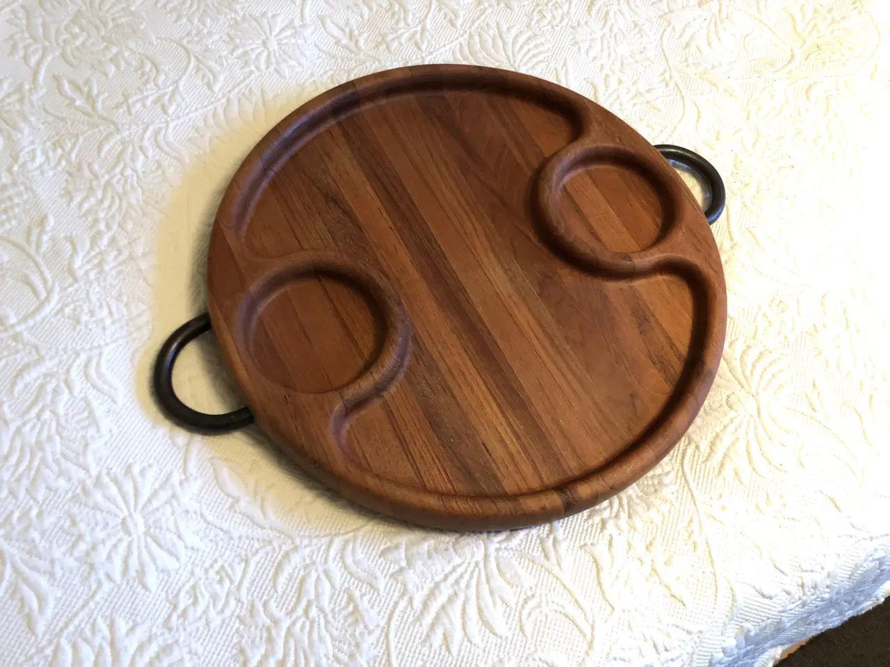 Billede 2 - Lækkert serverings-stege-skærebræt i teak