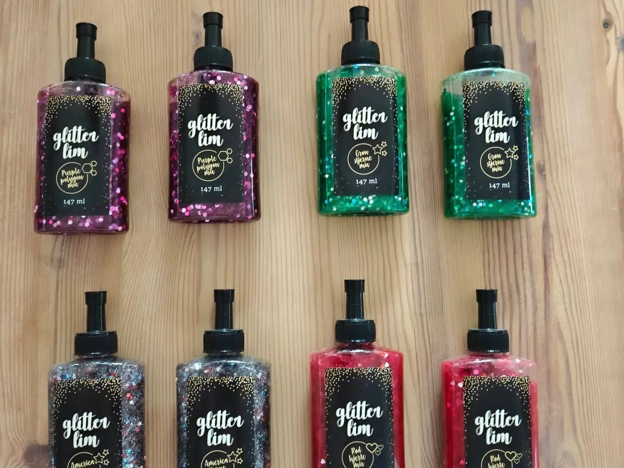 Billede 1 - Glitter lim/ glimmerlim, stor flaske, 8 stk