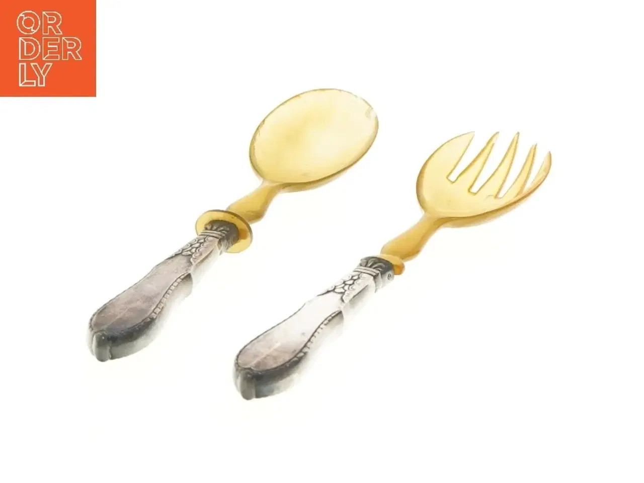 Billede 2 - Retro Salatbestik i sølv og ben str. 20 cm)
