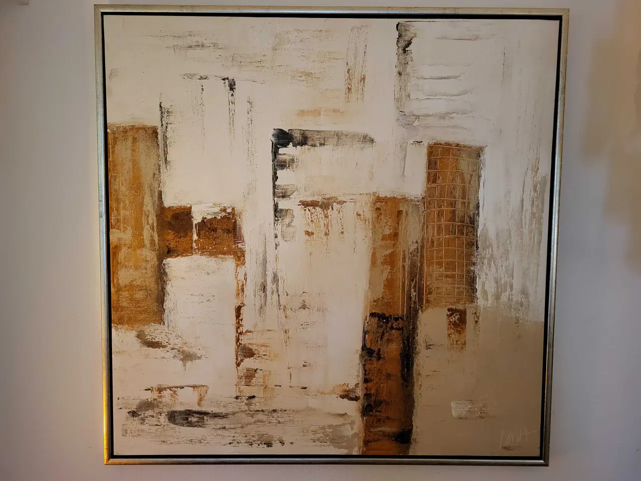 Billede 1 - Maleri i jordfarver og hvide nuancer