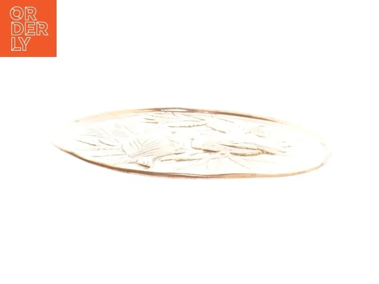Billede 2 - Dekorativ kobber relief med fuglemotiv (str. Ø 18,5x0,5 cm)