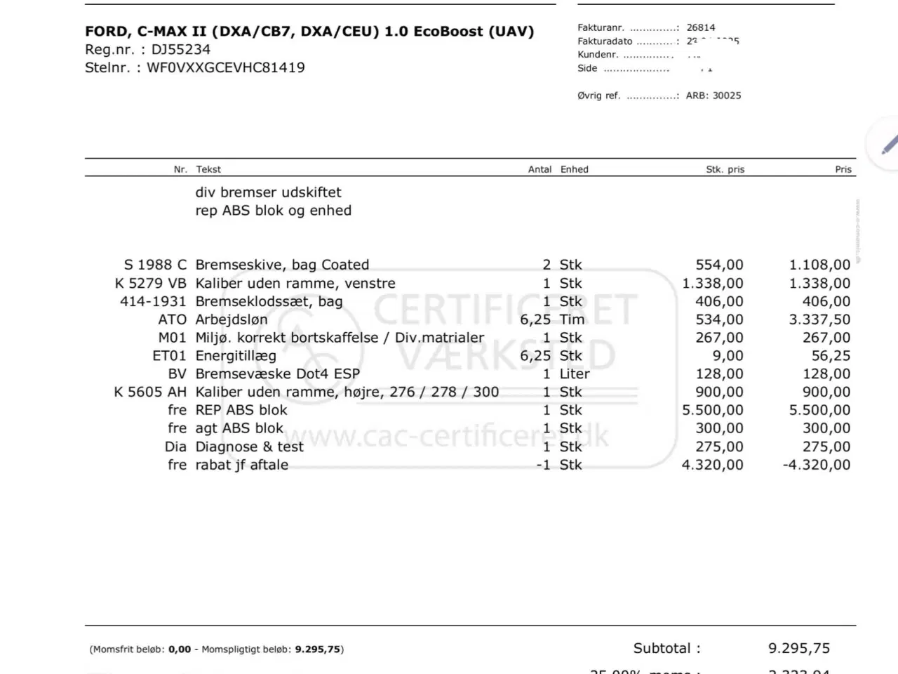 Billede 14 - Ford Cmax 1.0 Ecoboost 125 FUN