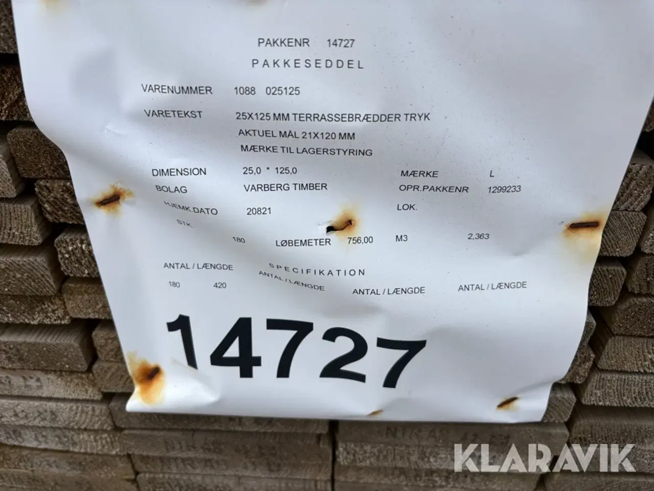 Billede 6 - Trykempraneret terrassebrædder - 180 styks - 756 meter