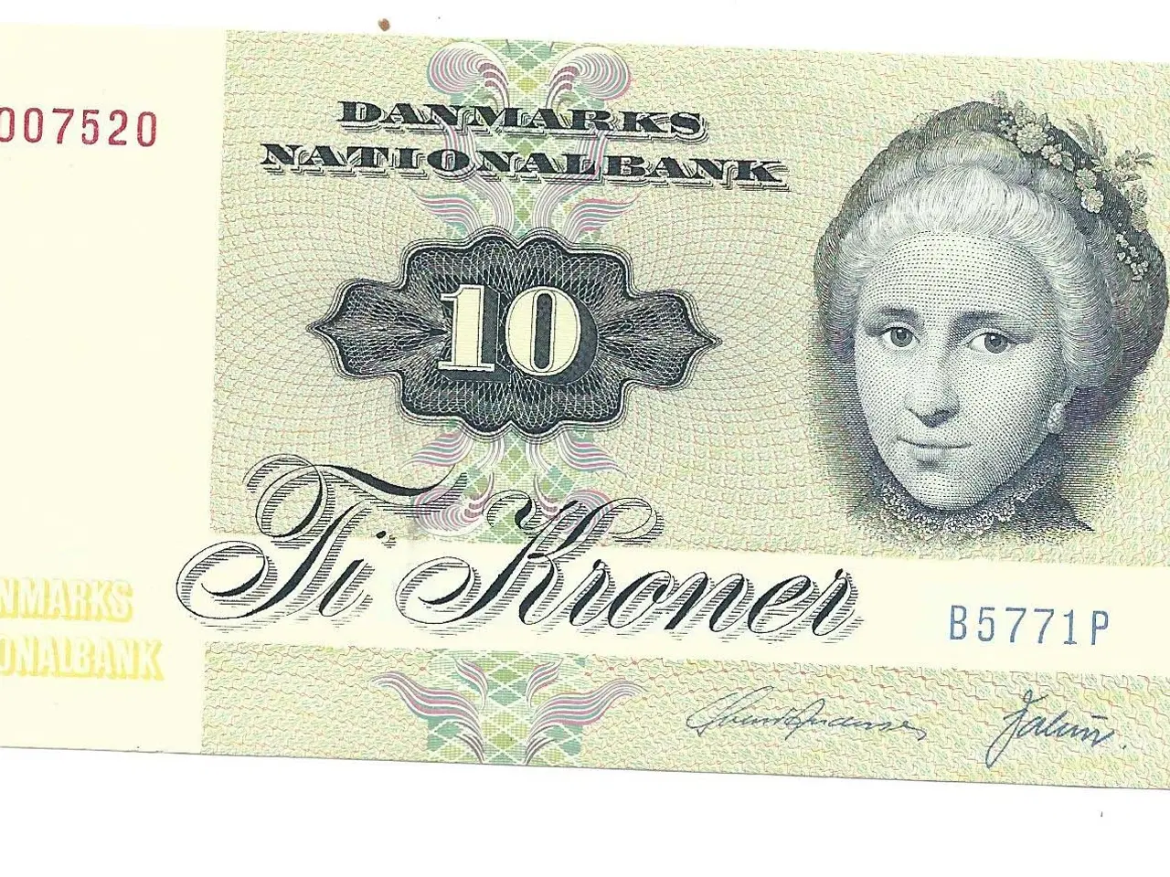 Billede 1 - Dansk Pengeseddel, 10 kr. Serie 1972