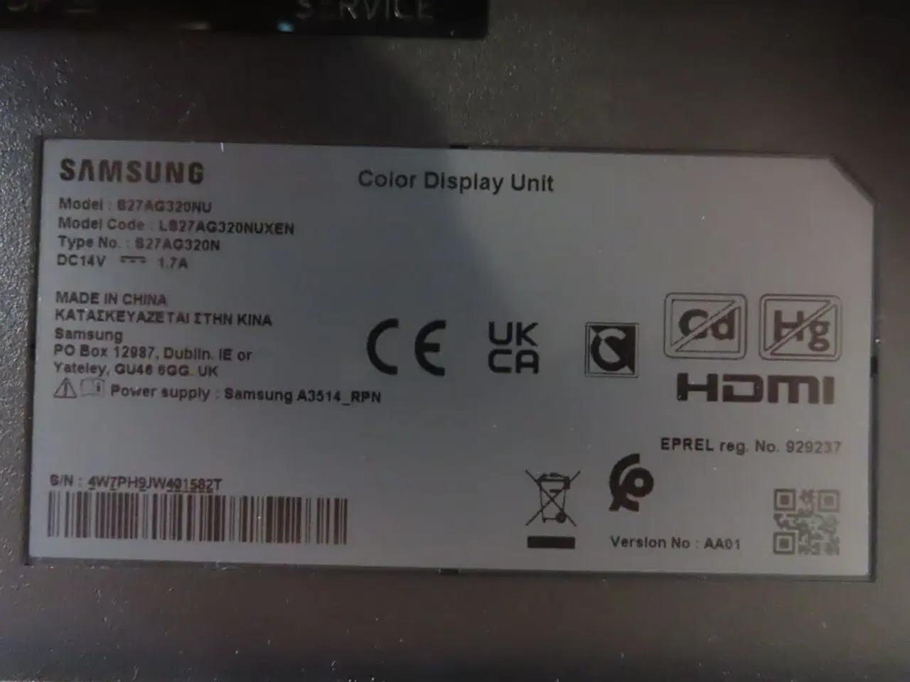 Billede 3 - 27" Computerskærm SAMSUNG S27AG320NU