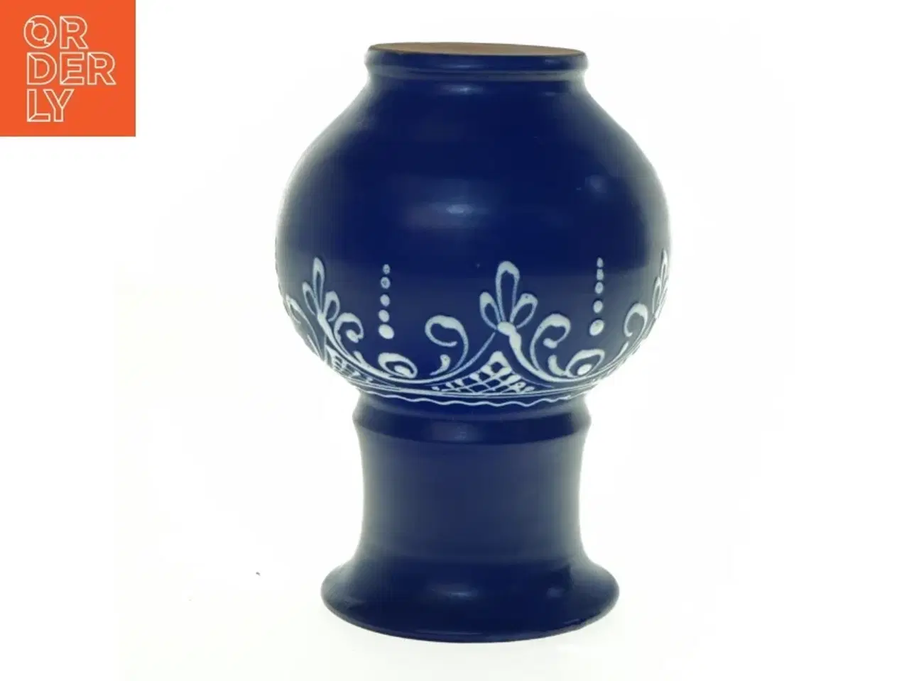 Billede 3 - Blå keramikvase (str. 19 x 13 cm)