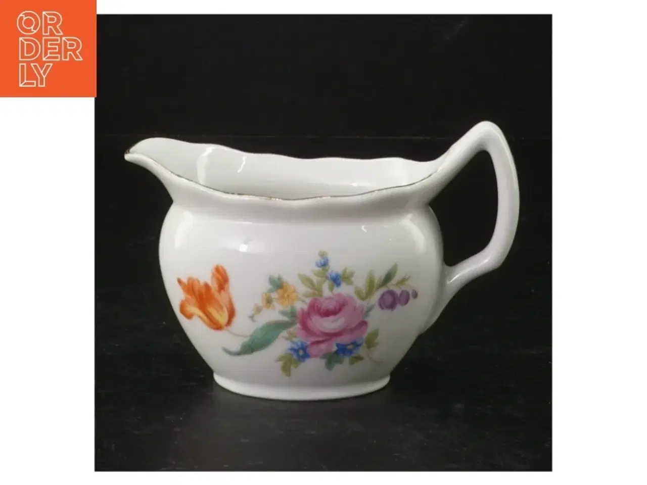 Billede 2 - Porcelæn saucebåd med blomstermotiv