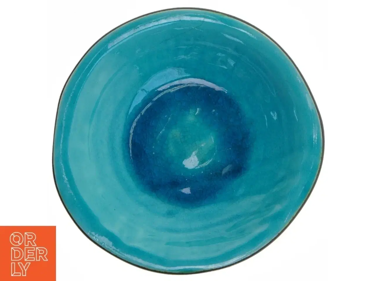 Billede 2 - Blåt keramisk fad (str. Ø 25 cm)