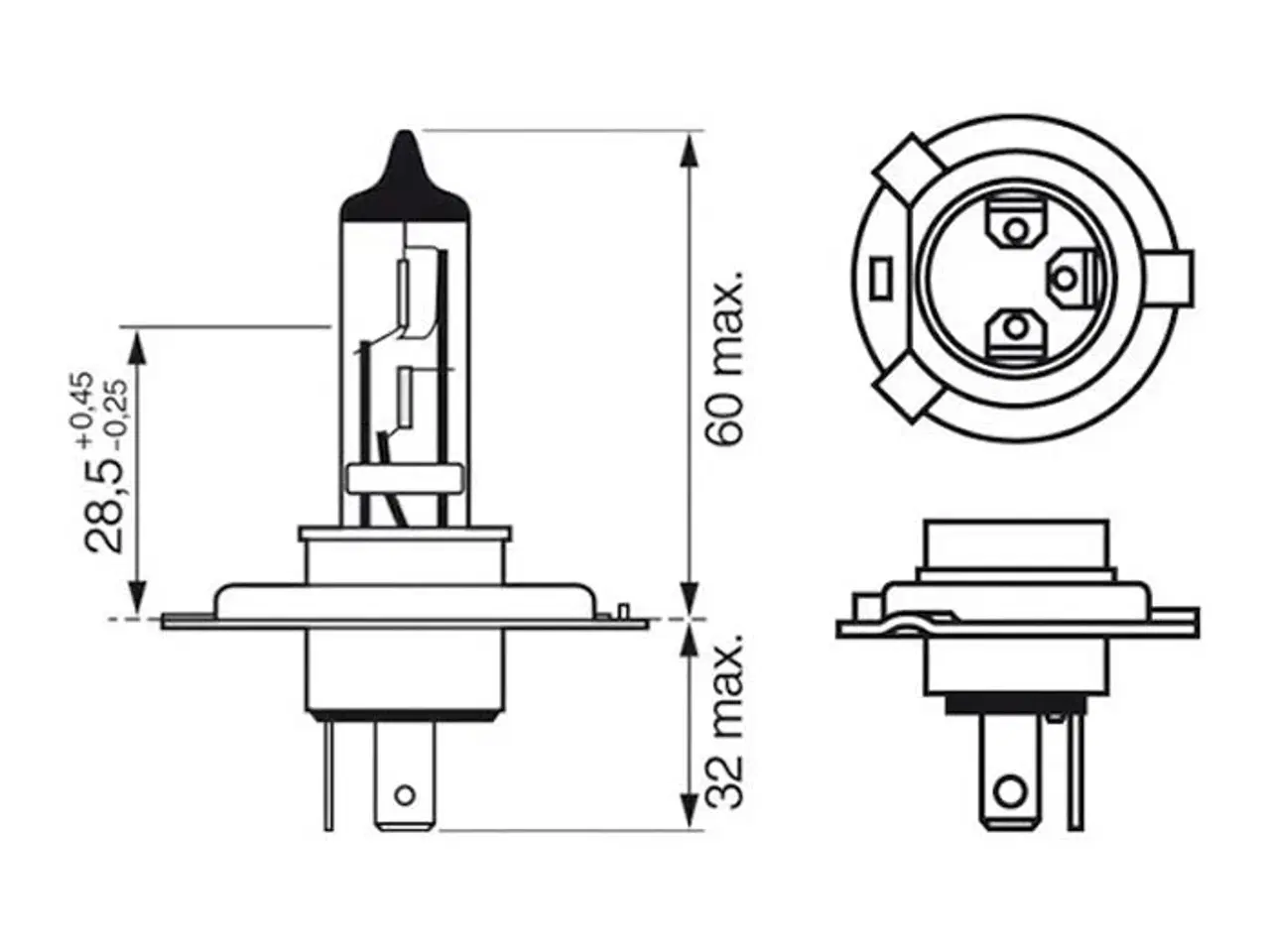 Billede 1 - Bosch Ultra White pære H4 60/55W 12V 4200K