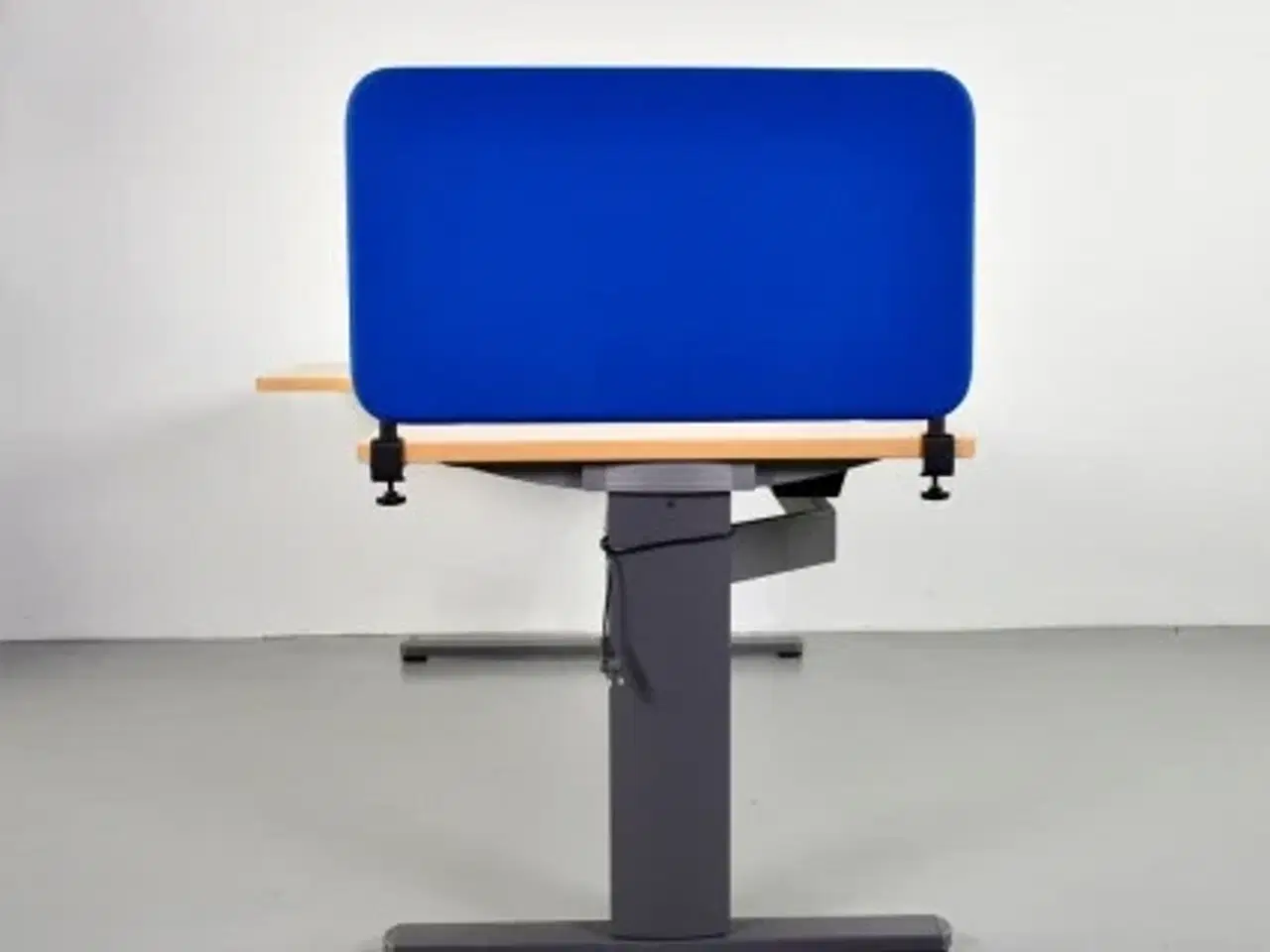 Billede 2 - Skærmvæg i blå, bordmonteret inkl. beslag - til bordende, 80cm