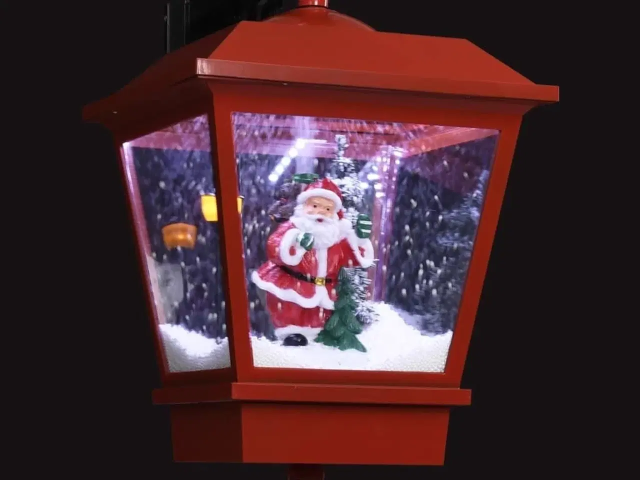 Billede 3 - Julelampe med LED-lys og julemand 40x27x45 cm rød