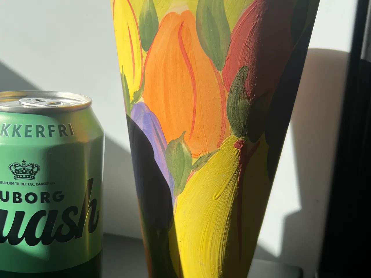 Billede 3 - Ulla Fredsøe fra Samsø, akvarel, keramik vase/kruk