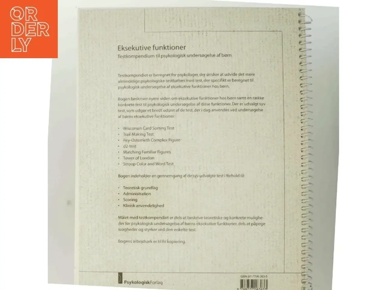 Billede 3 - Eksekutive funktioner : tekstkompendium til psykologisk undersøgelse af børn (Bog)