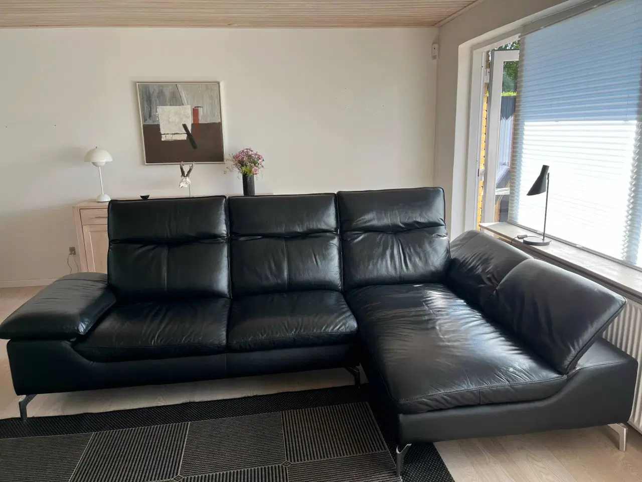 Billede 4 - Hjørnesofa med chaiselong- læder 