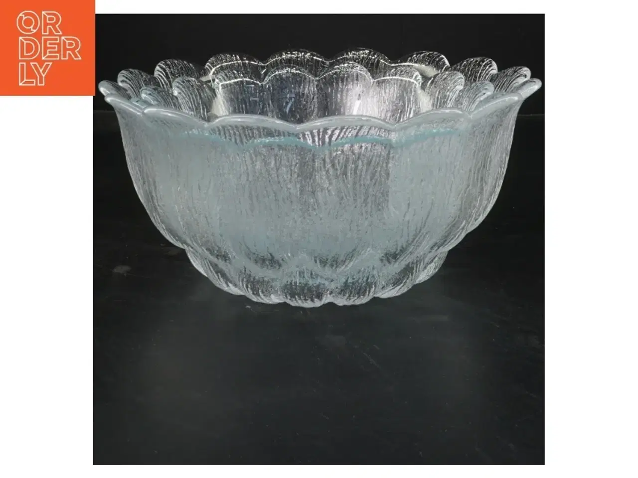 Billede 1 - To runde Holmegård glasskåle (str. Ø 24x10&ø20x8 cm)