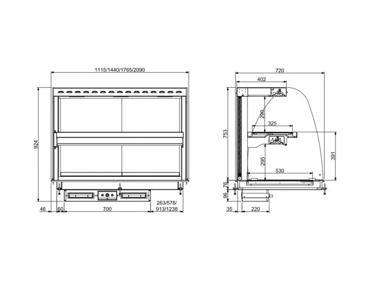 Billede 2 - Buet varmemontre keramisk display – 4,7 kW