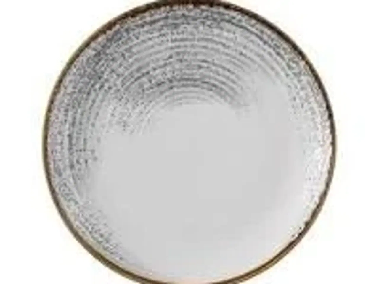 Billede 1 - 6 stk. Tallerken coupe hvid m/grå D260 mm Homespun Accents