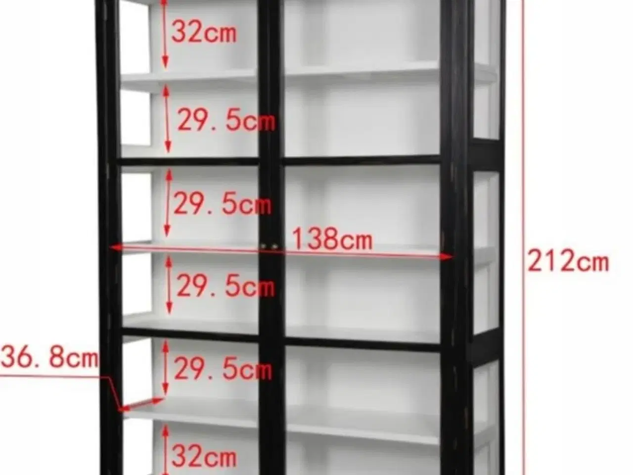 Billede 2 - Vitrineskab 212x148x44cm Sort