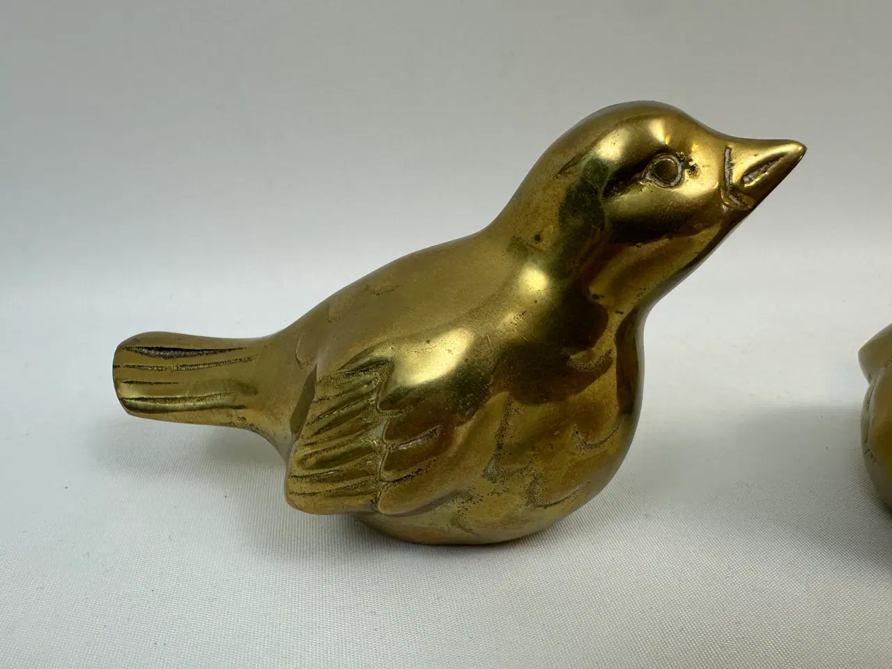 Billede 3 - 2 stk. fugle / spurve i messing (retro)