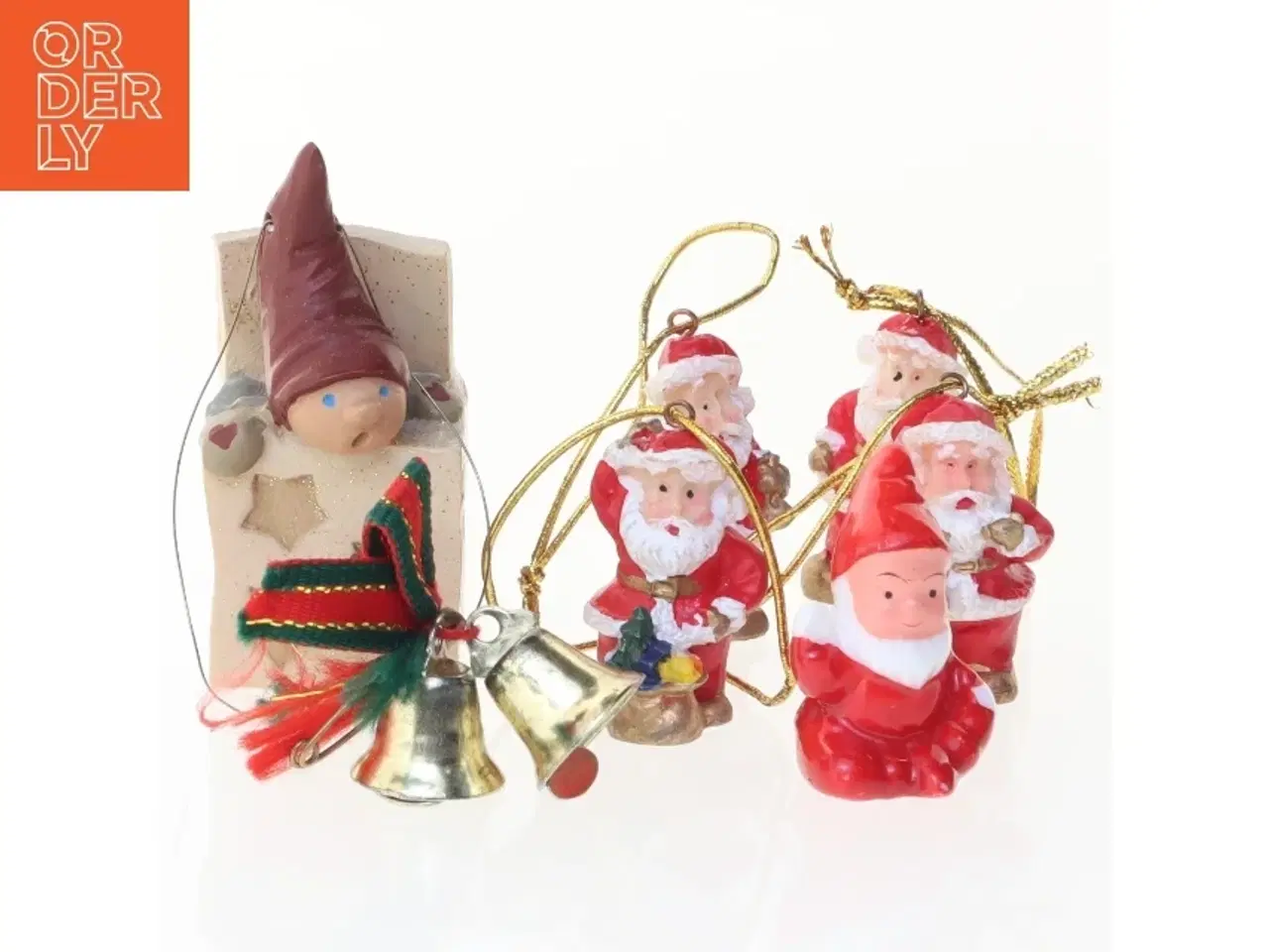 Billede 1 - Juleophæng med nisser og klokker (str. 2 cm)