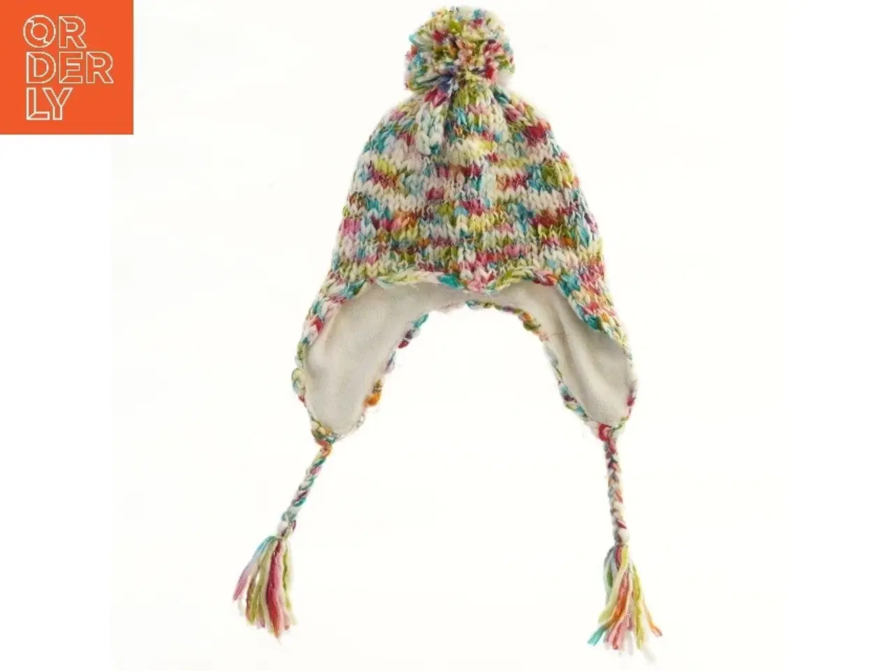 Billede 1 - Farverig strikket hue med kvast fra H&M (str. 86)