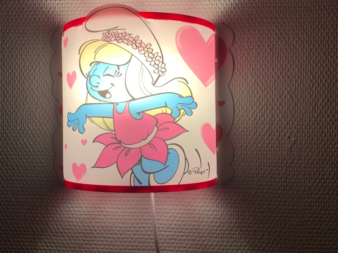 Billede 2 - Super sød Smølfine nat lampe 
