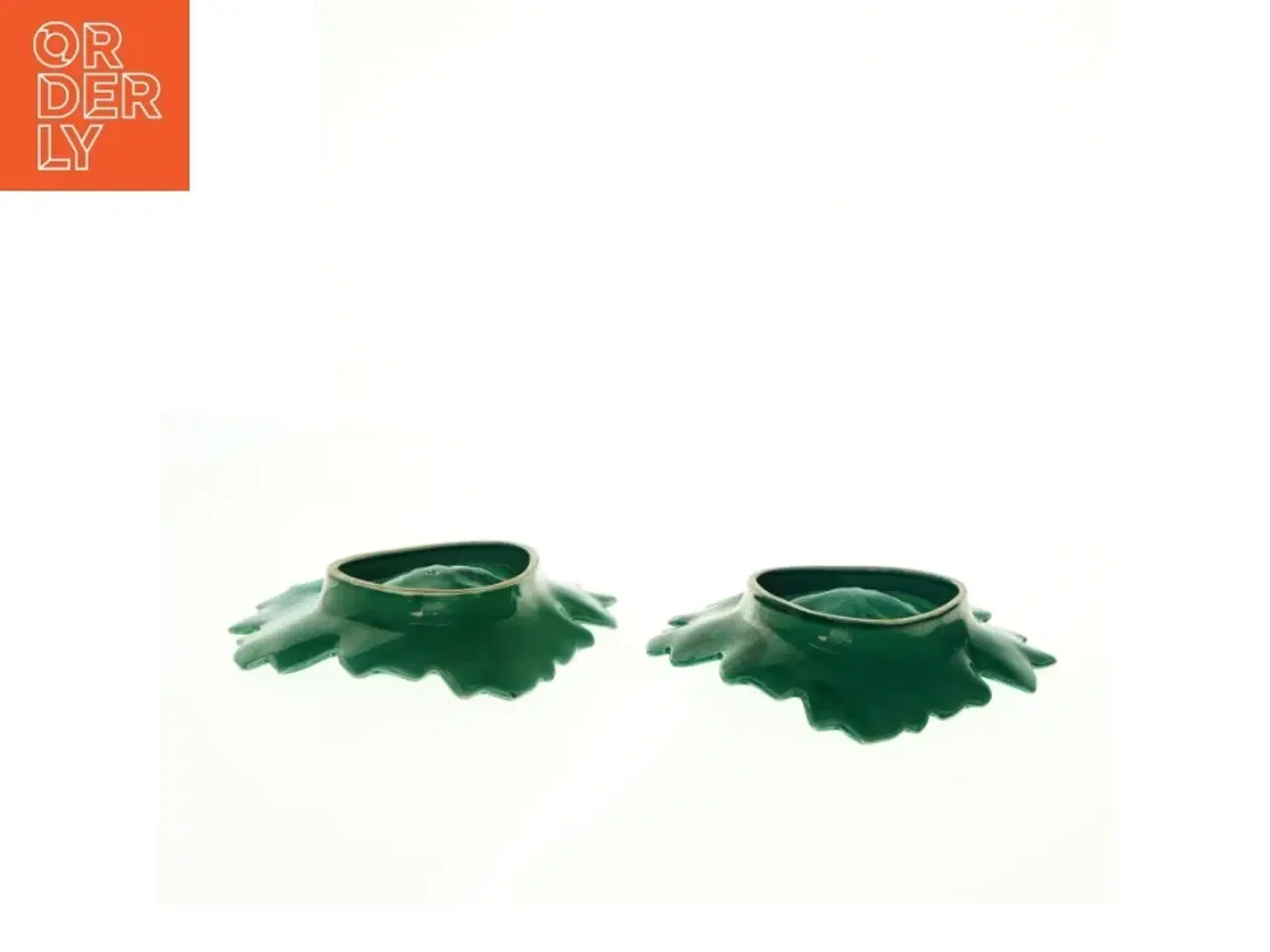 Billede 4 - Grønne keramik blade skåle (str. 25 x 24 cm)